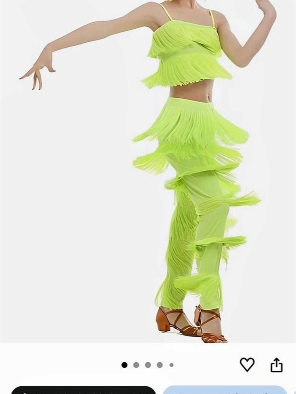 Women Latin Tassel Dance top and Pant-  2 piece Sets for Ballroom Salsa - $42.99